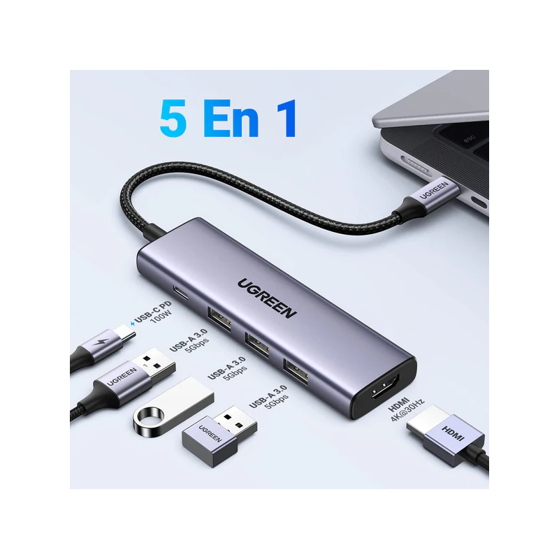 Hub USB-C a USB 3.0 + 1 HDMI 4K - UGREEN