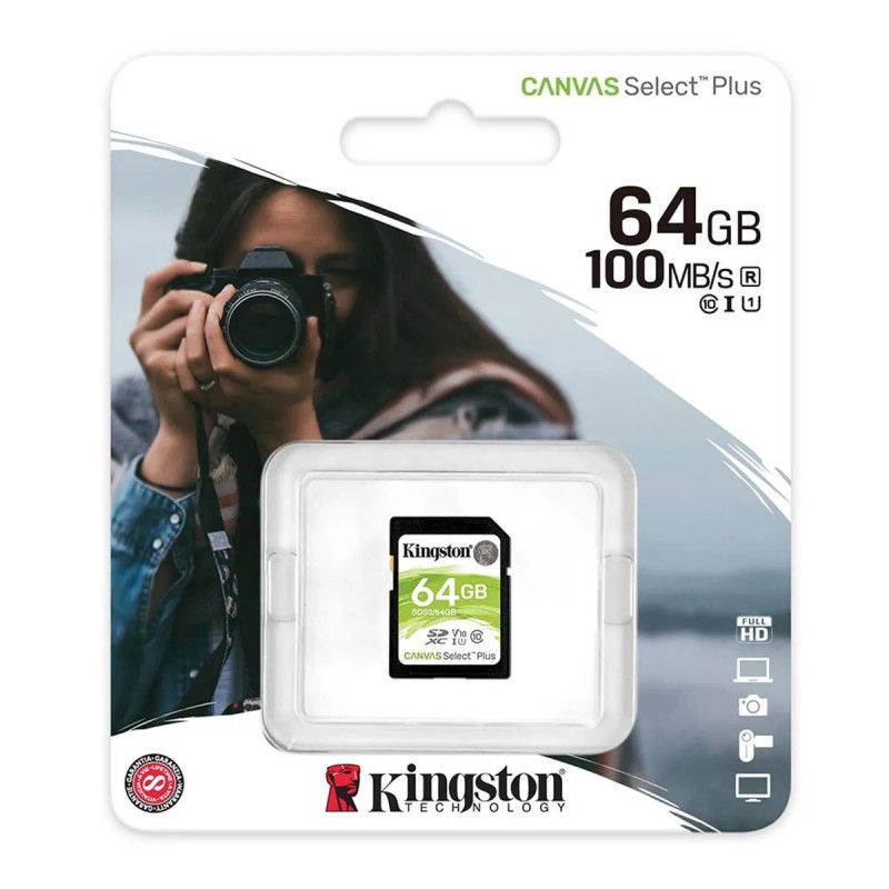 Memoria SD 64Gb Canvas Select Plus - Kingston