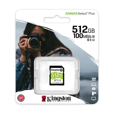 Memoria SD 512Gb Canvas Select Plus - Kingston