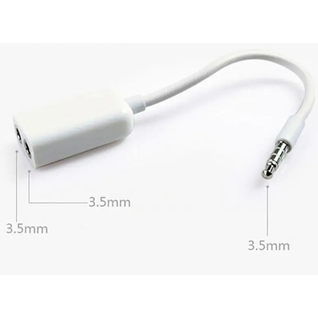 Adaptador de Audio de Doble Entrada Blanco