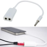 Adaptador de Audio de Doble Entrada Blanco