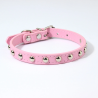 Collar para perro o gato con remaches rosado